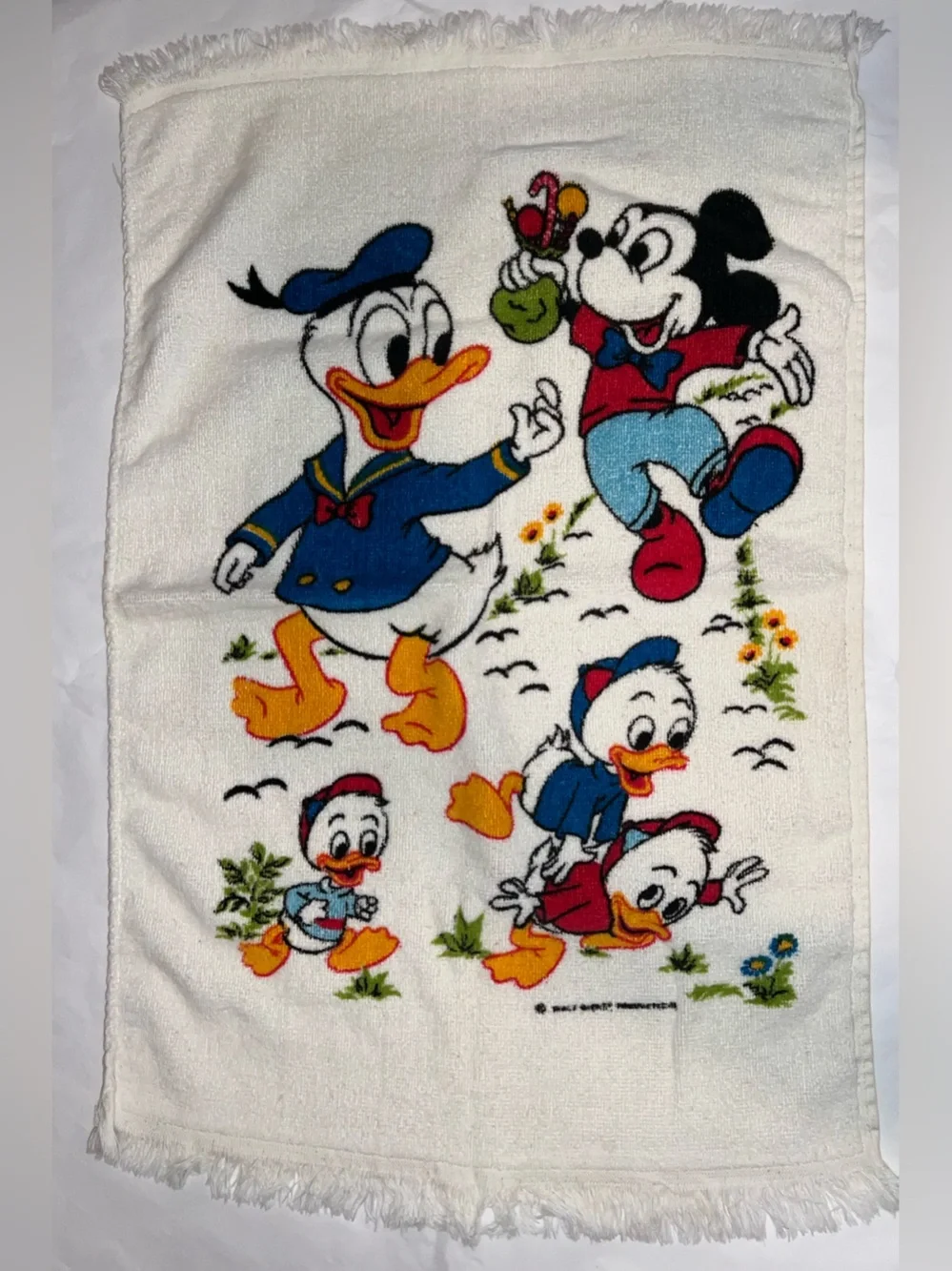 🔴Vintage Disney Character Hand Bathroom Towel Mickey Mouse Donald Duck